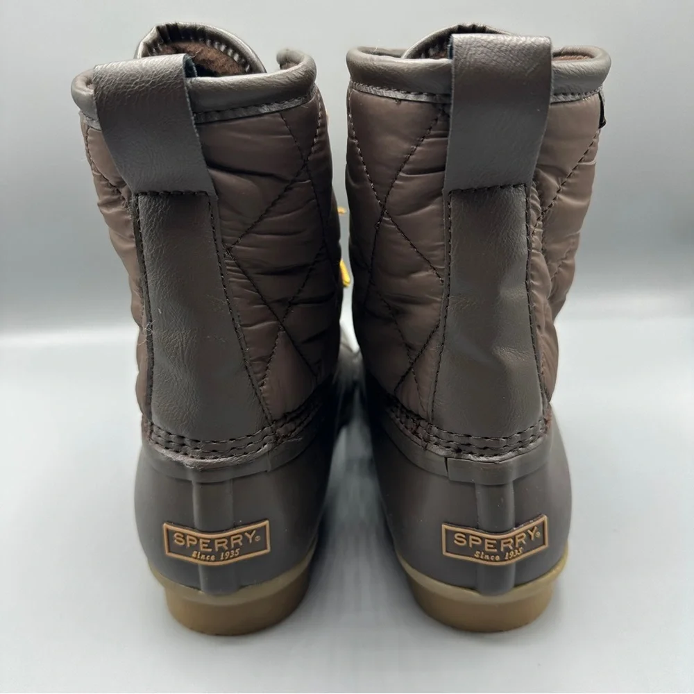 Sperry Saltwater Nylon Rain Snow Duck Boots Mens size 10.5 Brown